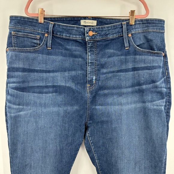 Madewell Women's Curvy High Rise Skinny Blue Denim Jeans‎ Pants Size 37 - Picture 3 of 10